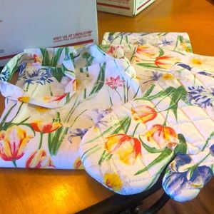 MAXICAN  100%Cotton Apron, Oven Mitt, Potholder and hand towel